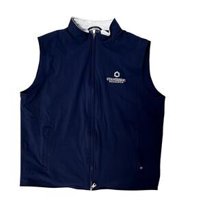 Peter Millar Golf Vest Wool Lined Monogrammed Navy Blue Size Large